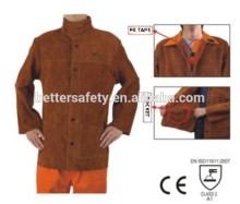 Super Coffee Pure Mens Split cowhide Leather Welding Jacket