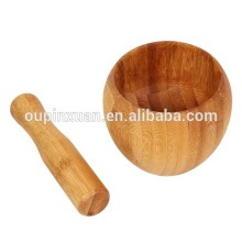 Eco-friendly Spice Grinder,Bamboo Garlic Mortar and Pestle