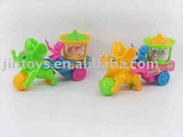 Plastic Animal Toy, Pull Line Elephant with 4 Different Color for Choice