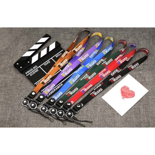 Kustom panjang lanyard poliester bermerek dengan logo