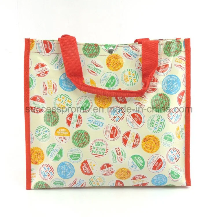 PP Woven Laminated Bag with Inside Zipper Pocket, Button Closure