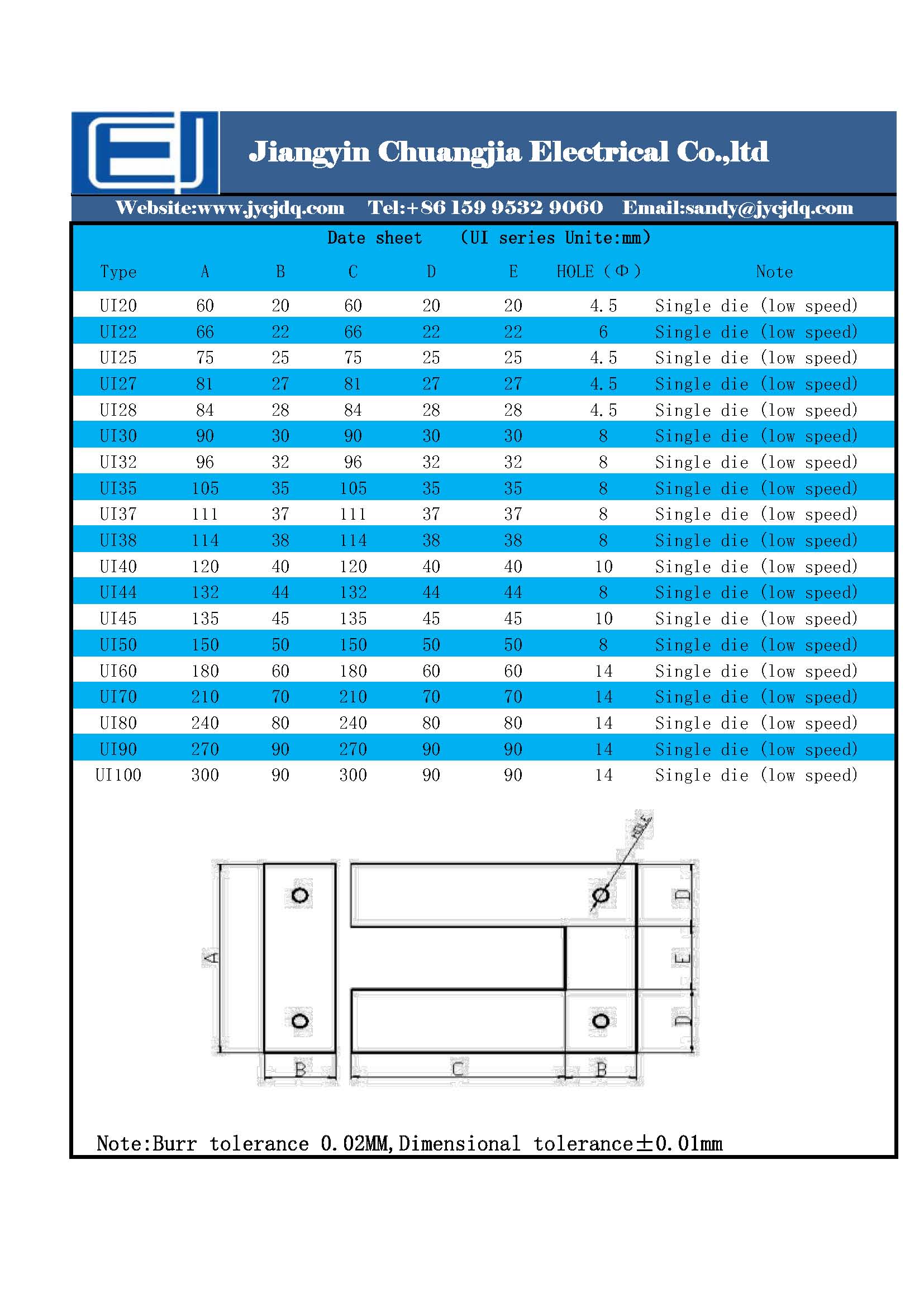 Laminas Silicosas, EI70-350, con 3 hoyos; USO: Laminas parte de transformadores; Laminas Silicosas