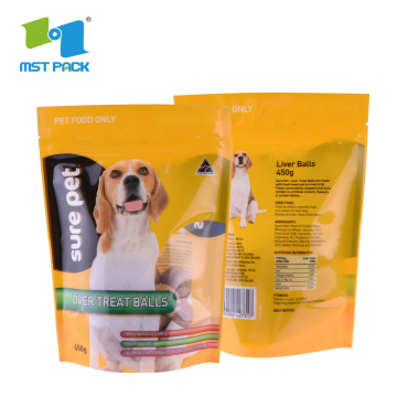 Recyclable PET Snack Dog Cat Treats Bags With Resealable Zipper