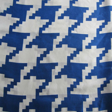 Stylish Houndstooth Print Fabric Twill Silk Screening Printed