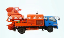 With mixer towed concrete pump