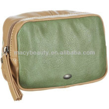 Leather makeup bag womens green