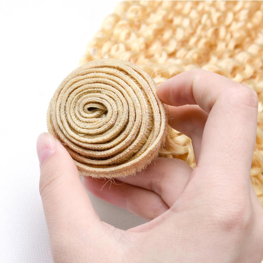 Top Quality Wholesale Blonde 613 hair bundles virgin raw Indian curly Hair extension