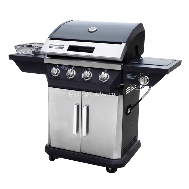 4-Burner Propane gasgrill mei sydbrânner