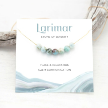 Natural Stone Beaded Birthstone Necklace with Gold Filled Chain - A Dainty Gift