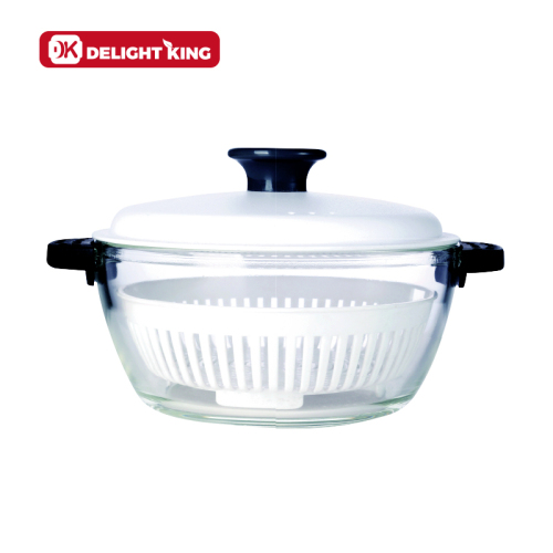 Disesuaikan BPA Gratis Kaca Mengukus Casseroles Oven Aman