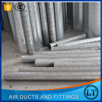 Round duct with fittings for duct type air conditioner