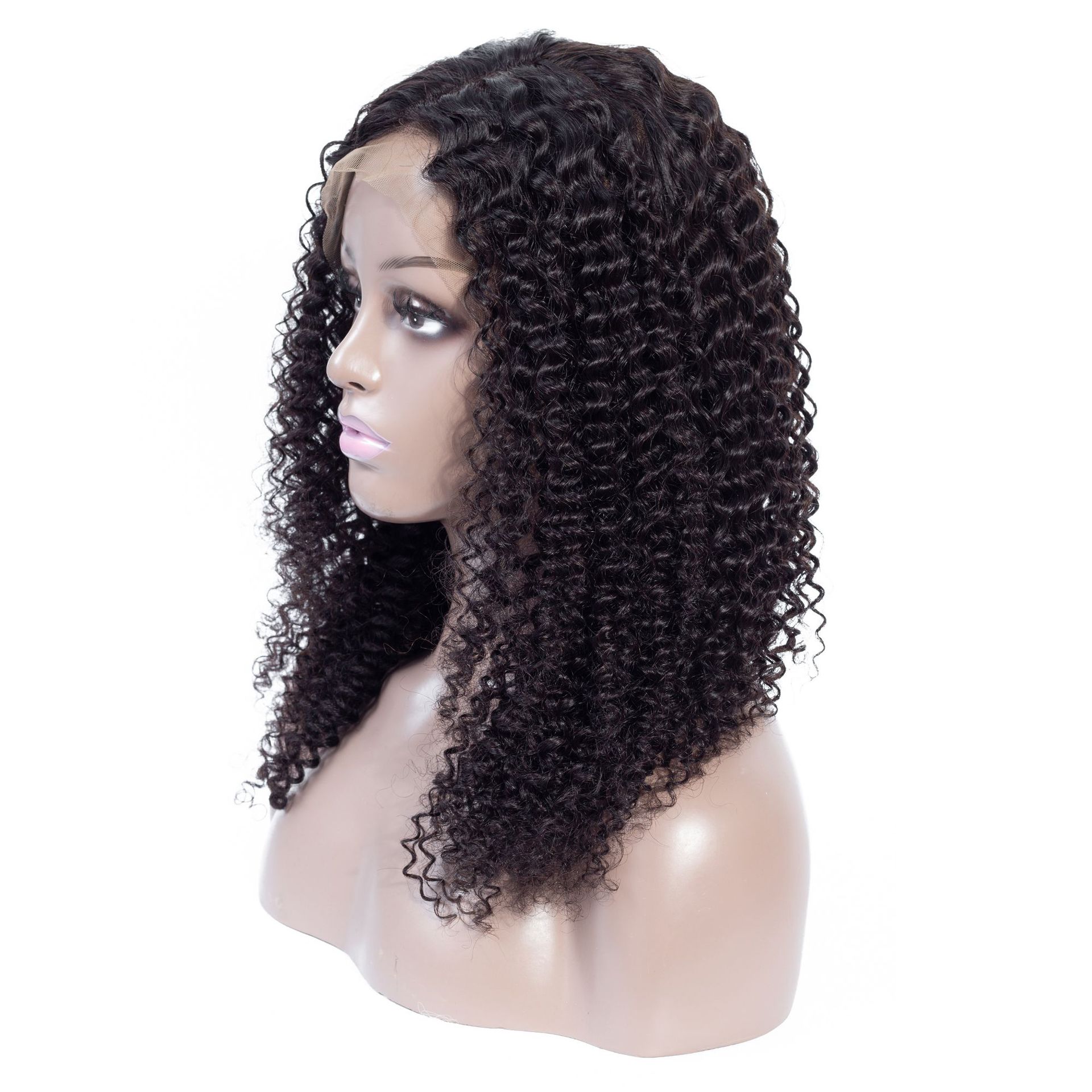 Eli Hot Selling Virgin Human Hair Kinky Curly Lace Wig Short Wig For Black Women