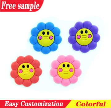 Sunflower shape customized PVC shoes charms