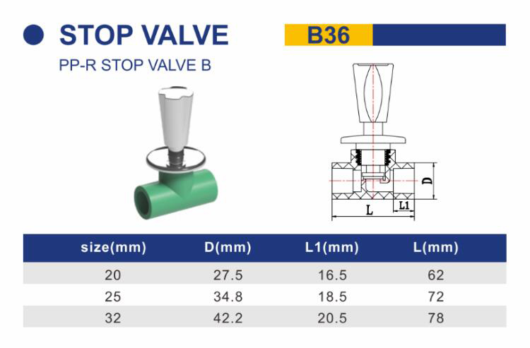 Chinese Supplier High Quality Din Standard Ppr Names Pipe Fittings Price List Stop Valve