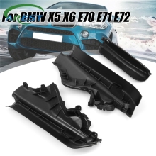 3x Engine Compartment Partition Panels for BMW X5 X6 E70 - Black Plastic