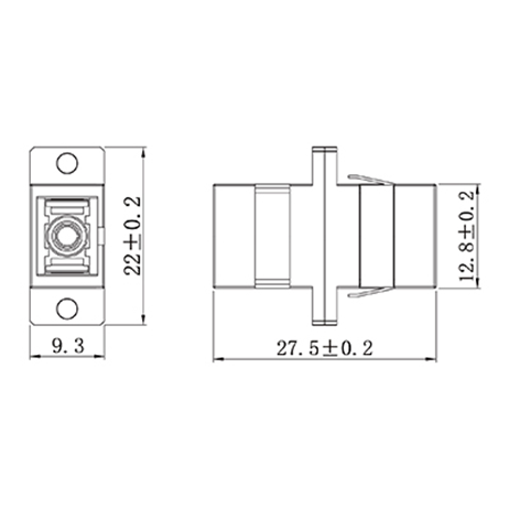 SC Simplex Adapter with Flange