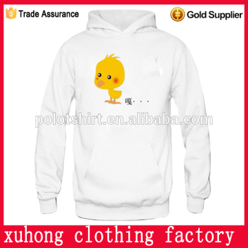 100%cotton screen printing fashion cute pattern white hoodie