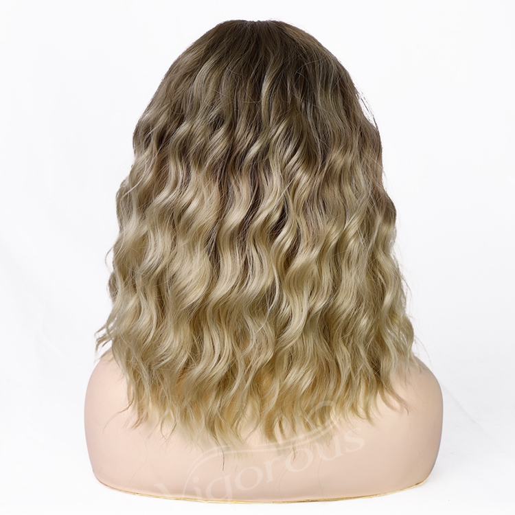 Vendor High Quality Cheap Price Short U Part Lace ombre blonde body Wave For Black Women Synthetic fiber Hair Bob Wigs
