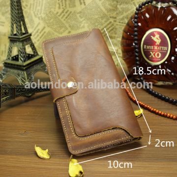 Hot Sell Brown Raw Edge Leather Men Clutch
