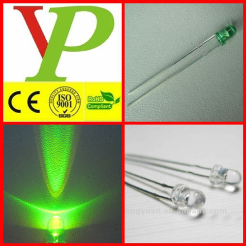 super bright 568nm 570nm 575nm 3mm green led