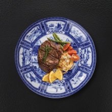 Ceramic blue and white porcelain plate