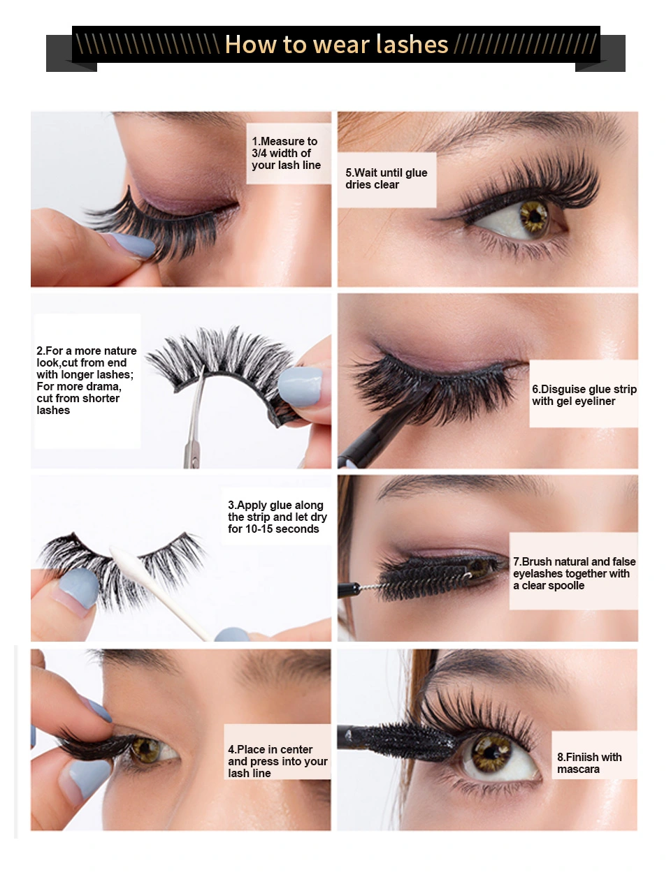 Best Selling Strip Eyelash 3D Mink Lashes Full Strip