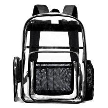 Clear Large Bookbag Heavy Duty PVC Transparent Backpack with Reinforced Strap