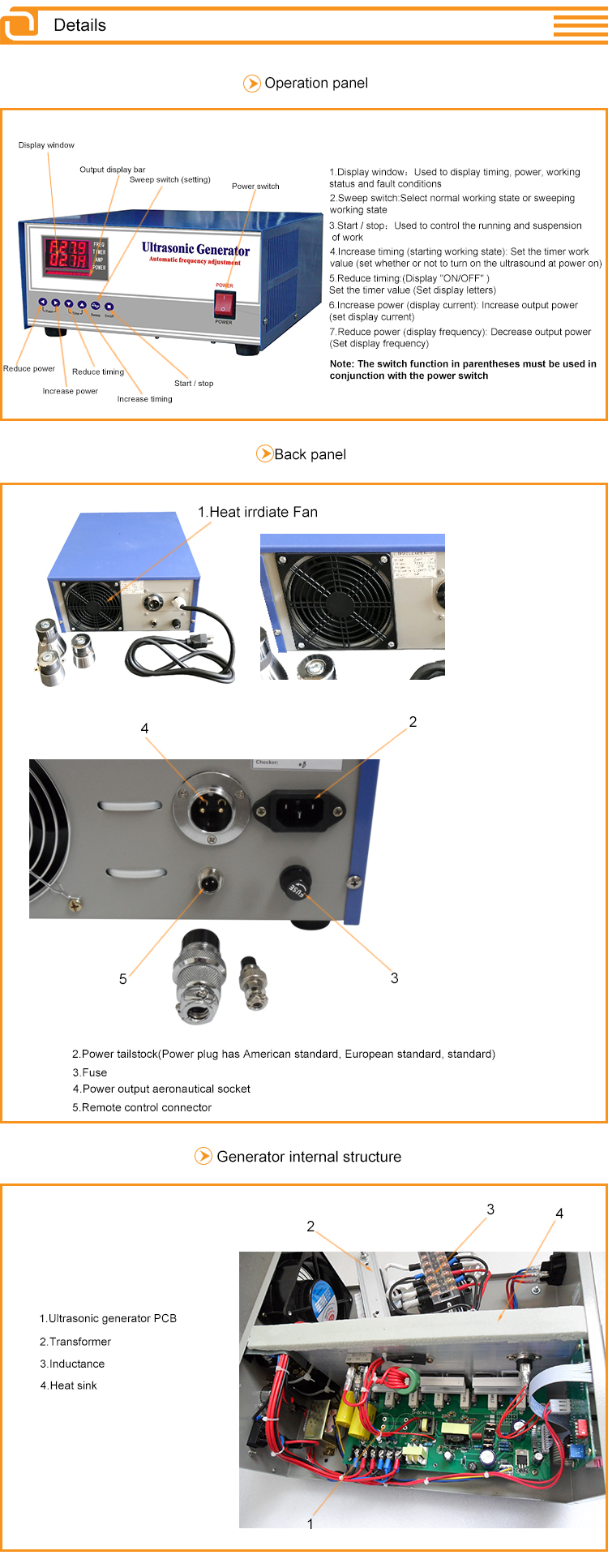 The Stable 25KHz 20KHz Ultrasonic cleaning Generator Supplier 900W