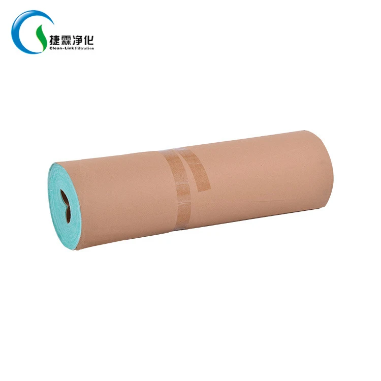 White and Green Spray Booth Filters Fiberglass Media