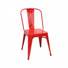 High Quality Colorful Metal Dining Chairs Wooden Surface Leisure  Garden Patio Chairs Restaurant Chairs