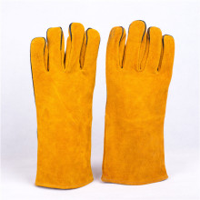 Yellow Cowhide Leather Work Safety Gloves