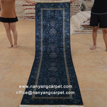 2.5'x9' Hand Knotted Silk Tabriz Persian Gallery Runner​