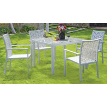 5 Pieces Rattan Table Set