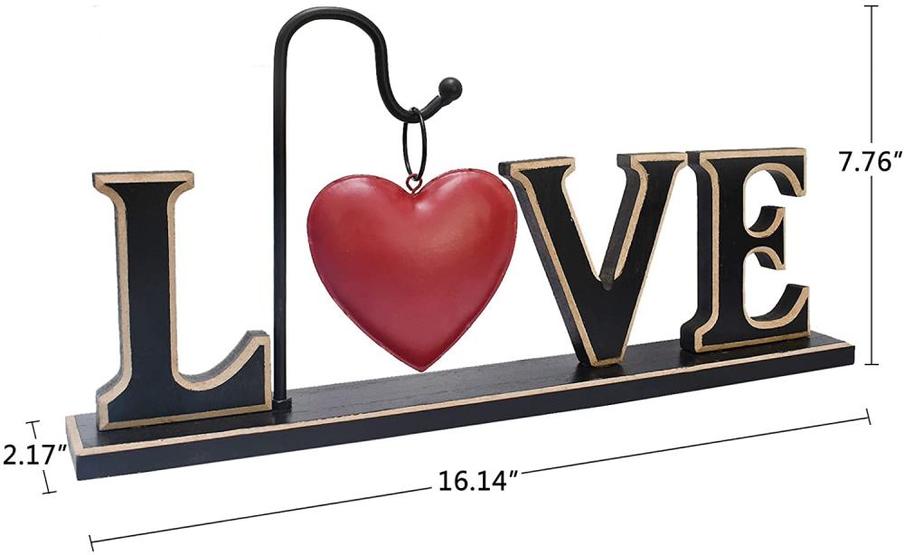 Corte de letras independientes de Wood Love Sign