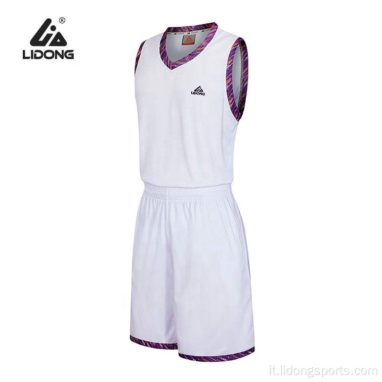 Set di uniforme da basket della scuola all&#39;ingrosso maglie di pallacanestro