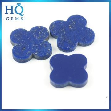 New Arrival Blue Lapis Lazuli Clover Stone Blue Clover for Bracelet