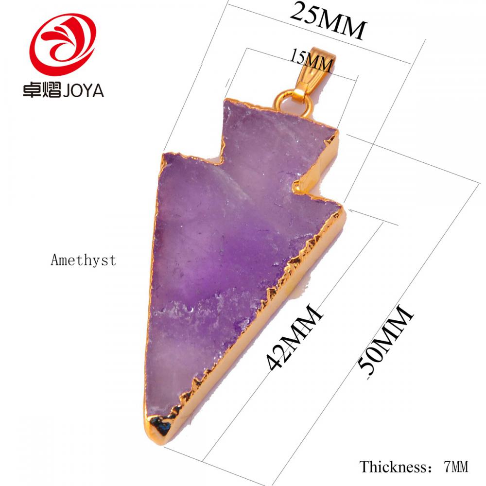 Amethyst arrow pendant size