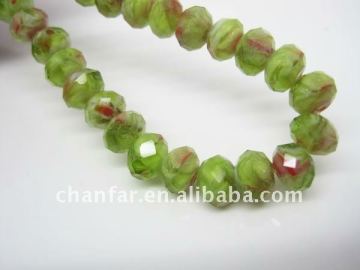 10mm green millefiori crystal glass beads