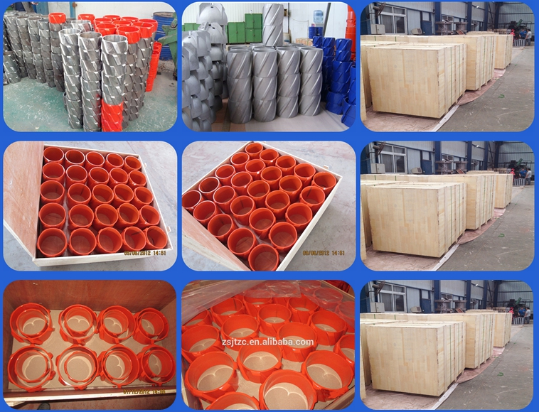 Puyang zhongshi API Certificated Carbon Steel Centralizer Spiral Vane Rigid Centralizer Casing Roller