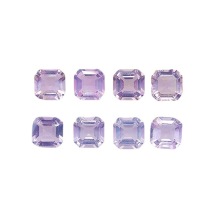 Natural Lavender Amethyst Asscher Ring Face Loose Stone