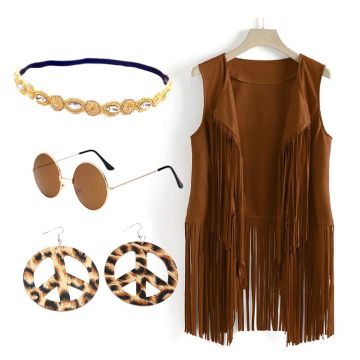 60s 70s Outfits for Women Hippie Costume Set