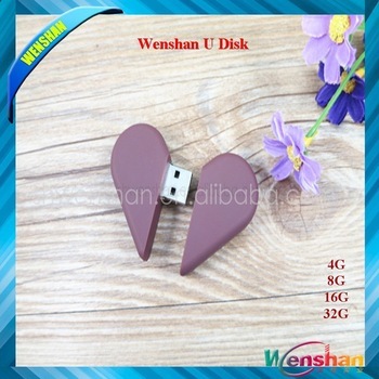 heart shape usb, usb memory for lover, plastic heart shape usb. Customize any LOGO