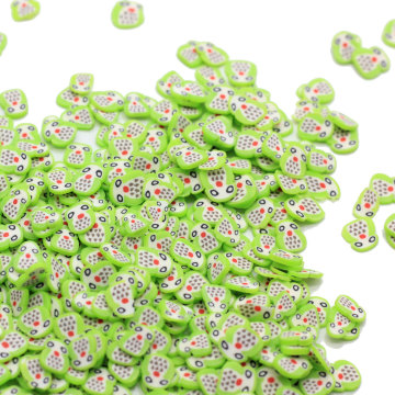 Moda 6mm Gufo verde Fette di argilla Perline Decorazione piuttosto animale Artigianato per adesivo per unghie Slime Ornamento per feste fai da te