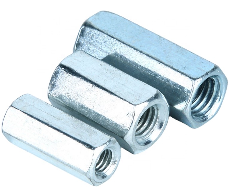 Stainless Steel Carbon steel galvanized DIN 6334 Long Hex Coupling Nuts zinc plated M6 M8 M12