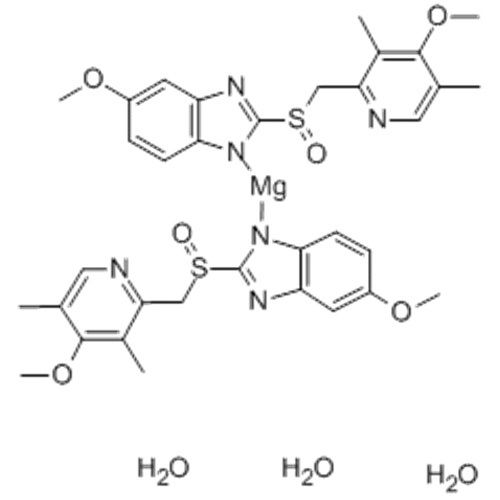 Magnesium,bis[6-methoxy-2-[(S)-[(4-methoxy-3,5-dimethyl-2-pyridinyl)methyl]sulfinyl-kO]-1H-benzimidazolato-kN3]-, hydrate (1:3),( 57355460, 57251205,T-4)- CAS 217087-09-7