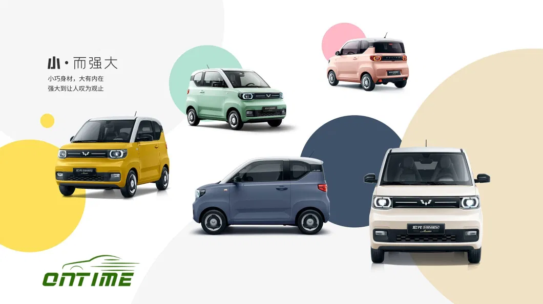 High Quality 2 Doors 2 Seats New Long Battery Life Energy Vehicle Electric Car Ontime Hongguang Mini EV Macaron 2022