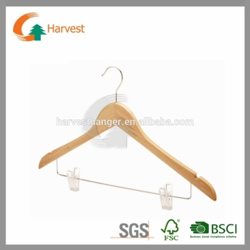Plastic clips clothes wooden hanger