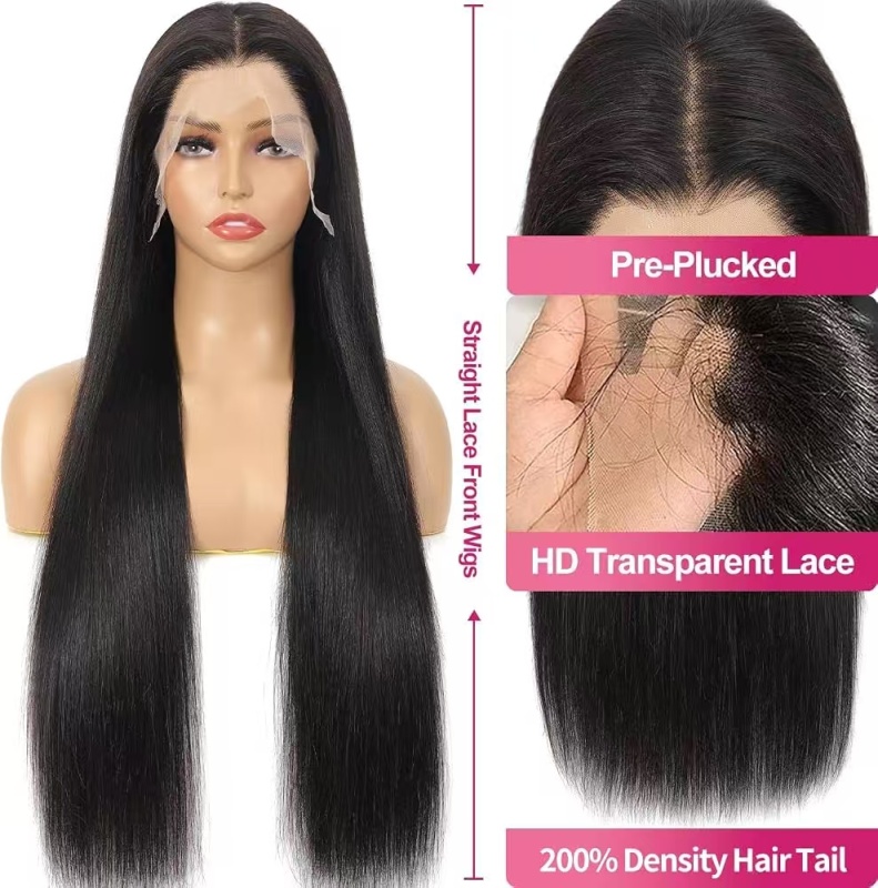 13×6 HD Lace Straight Wig 30inch 200% Density