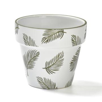 intaglio leaves ceramic flower pots for indoor plants