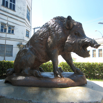 outdoor garden decoration metal craft bronze wild boar sculpture